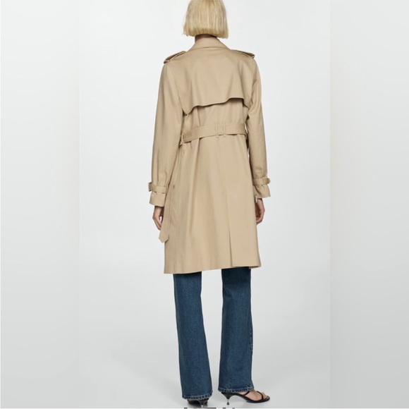 Mango Double Breasted Trench Coat - Picture 3 of 14